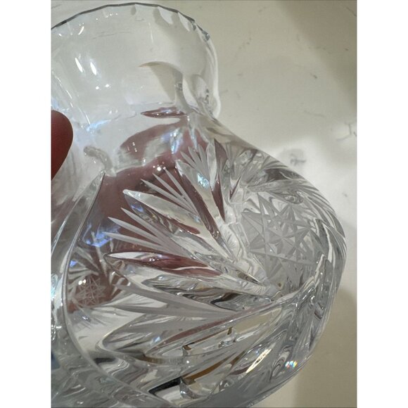 Vintage Beautiful Polish Cut Crystal Pinwheel Pattern 5" Pitcher - Picture 14 of 16